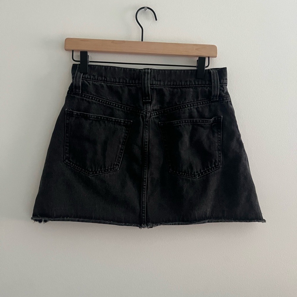 Madewell Black Denim Mini Skirt Size 26 - Picture 4 of 6